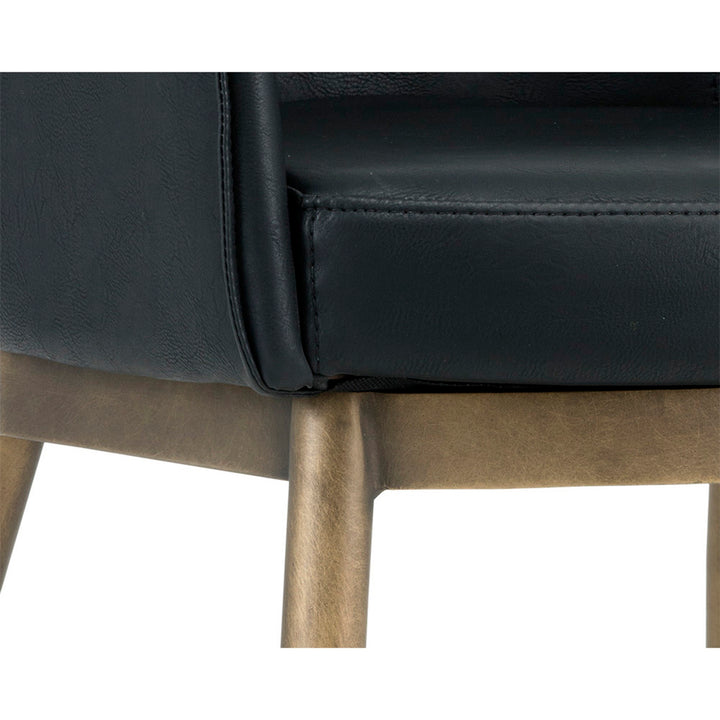 FRANKLIN DINING ARMCHAIR - VINTAGE BLACK - Closeup View