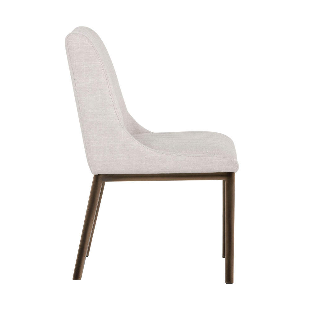 HALDEN DINING CHAIR - BEIGE LINEN - Side View