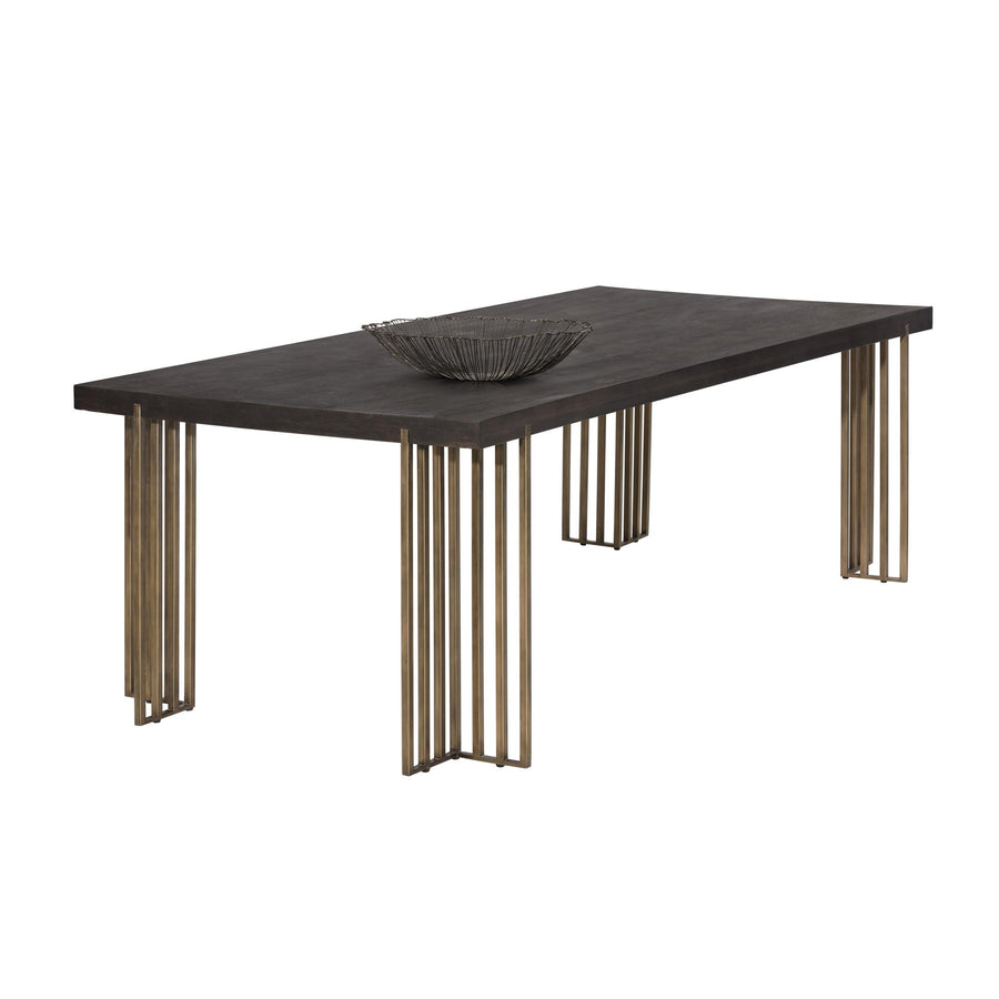 ALTO 94.5" DINING TABLE - DARK BROWN - SIDE VIEW