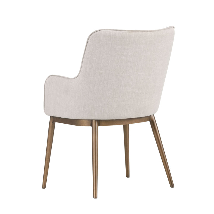 FRANKLIN DINING ARMCHAIR - BEIGE LINEN - Back View