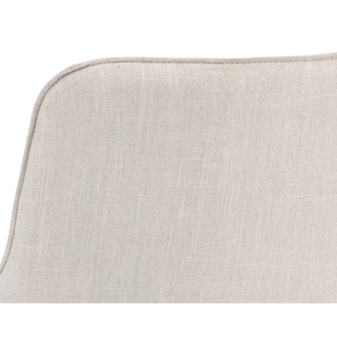 FRANKLIN DINING ARMCHAIR - BEIGE LINEN - Closeup View