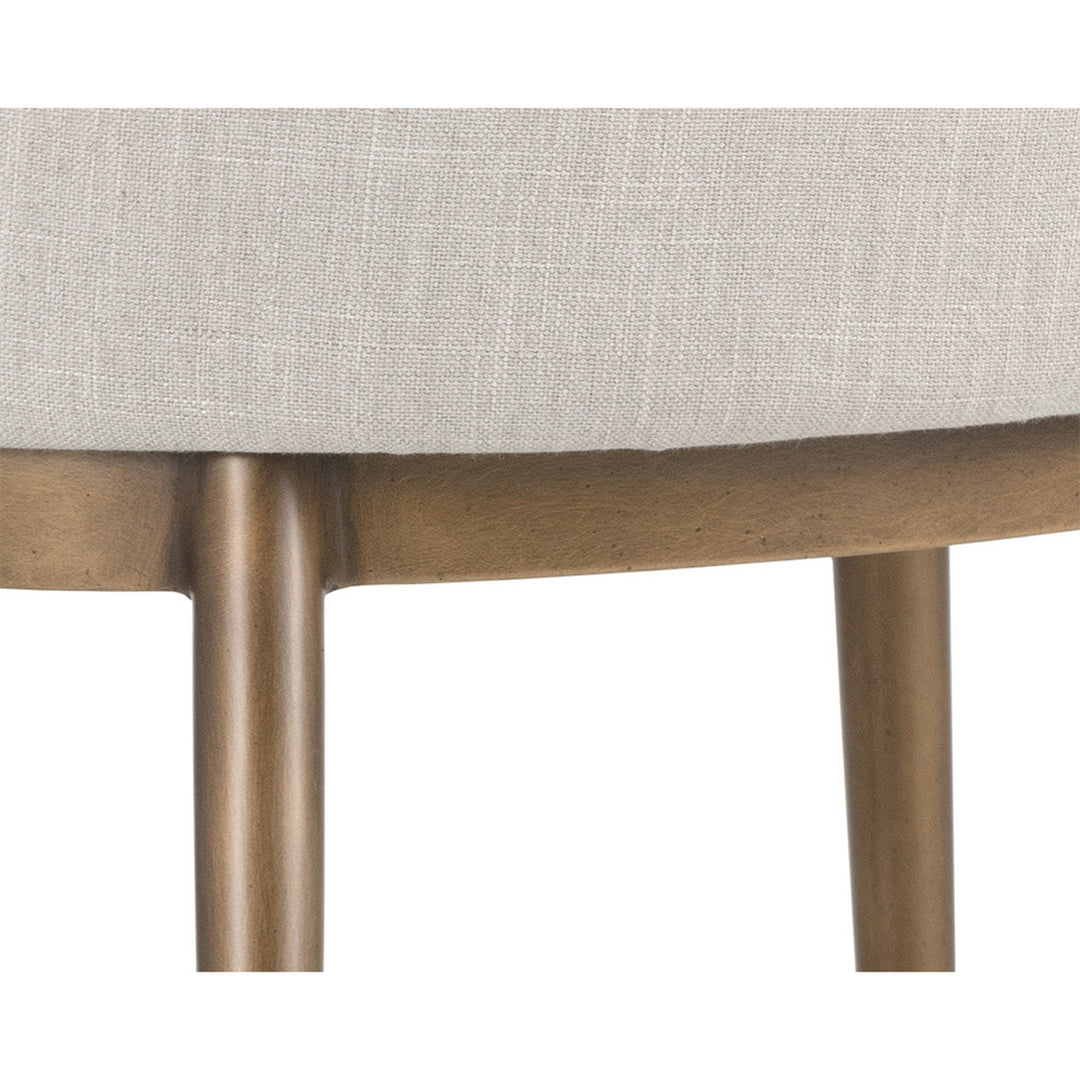 FRANKLIN DINING ARMCHAIR - BEIGE LINEN - Closeup View