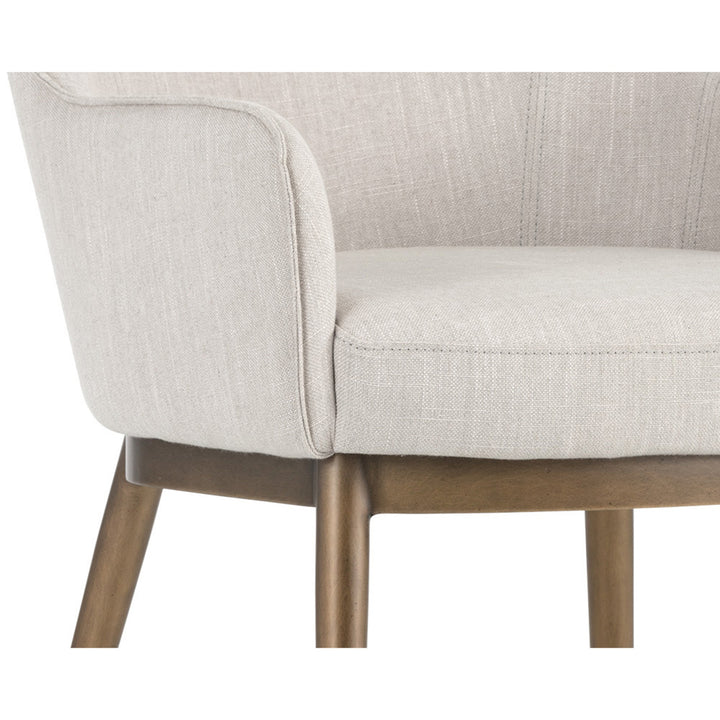 FRANKLIN DINING ARMCHAIR - BEIGE LINEN - Closeup View