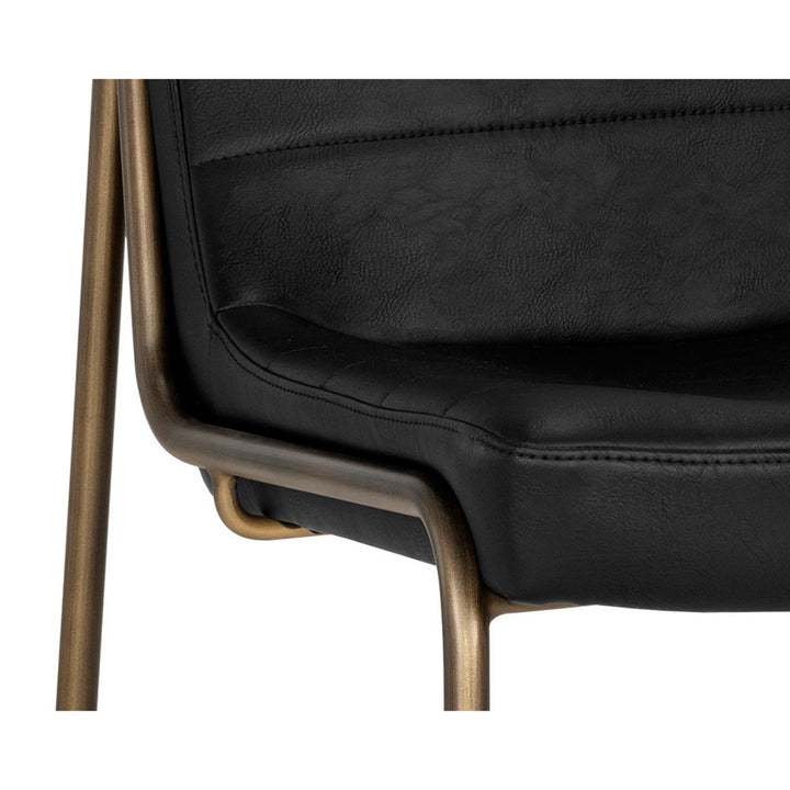 ANTON VINTAGE BLACK DINING CHAIR - Closeup View