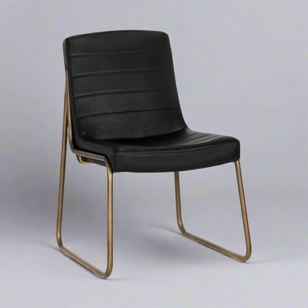 ANTON VINTAGE BLACK DINING CHAIR - Front View