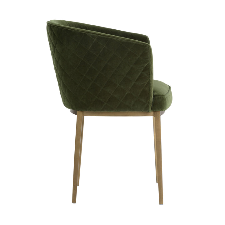 CORNELLA DINING ARMCHAIR - FOREST GREEN - Back View