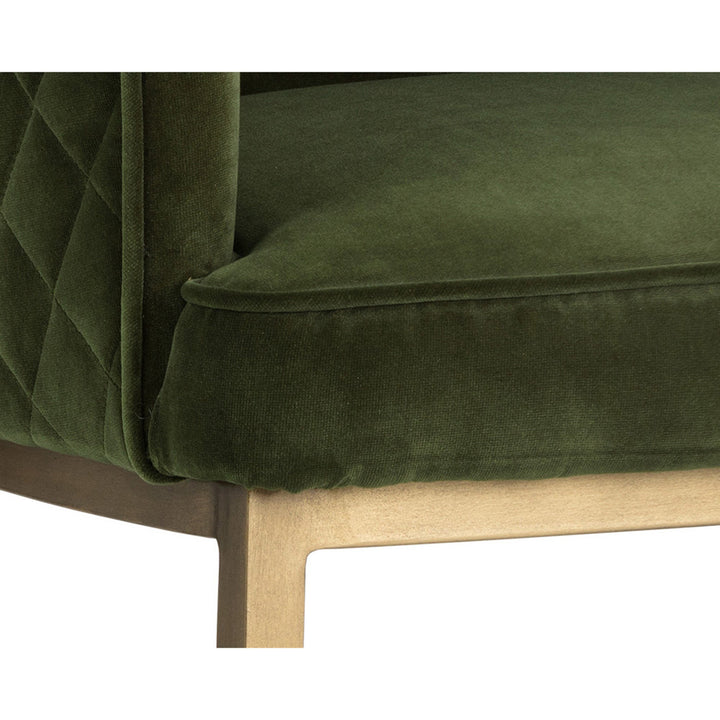 CORNELLA DINING ARMCHAIR - FOREST GREEN - Closeup View