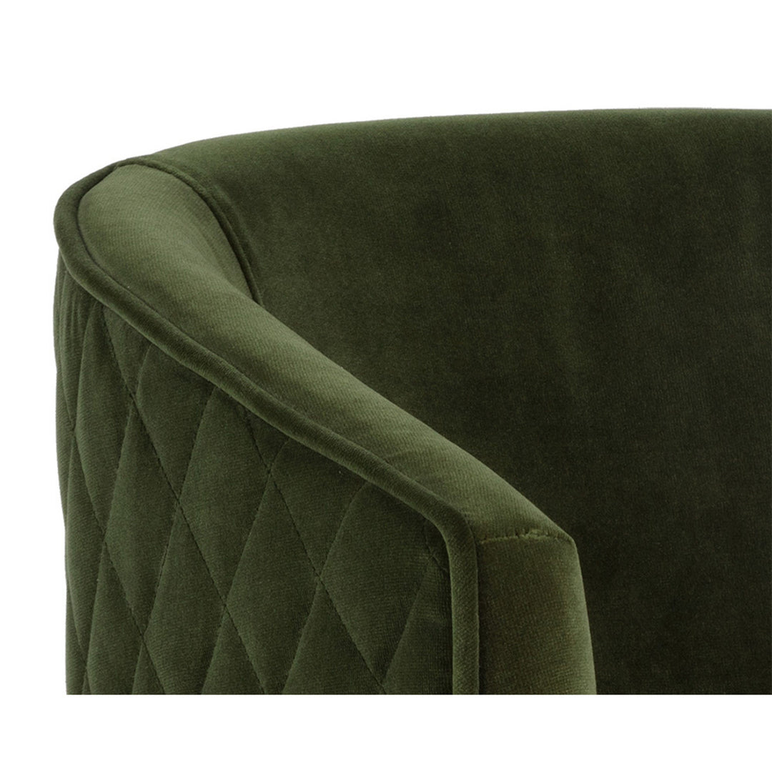 CORNELLA DINING ARMCHAIR - FOREST GREEN - Closeup View