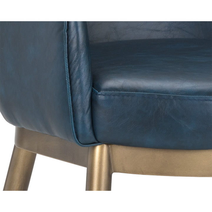 FRANKLIN DINING ARMCHAIR - VINTAGE BLUE - Closeup View