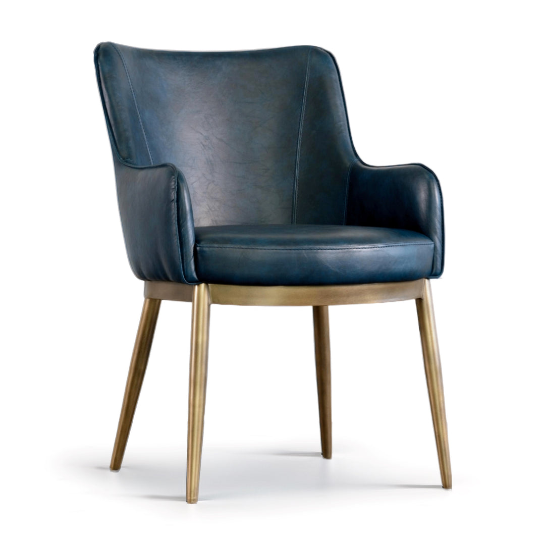 FRANKLIN DINING ARMCHAIR - VINTAGE BLUE - Front View