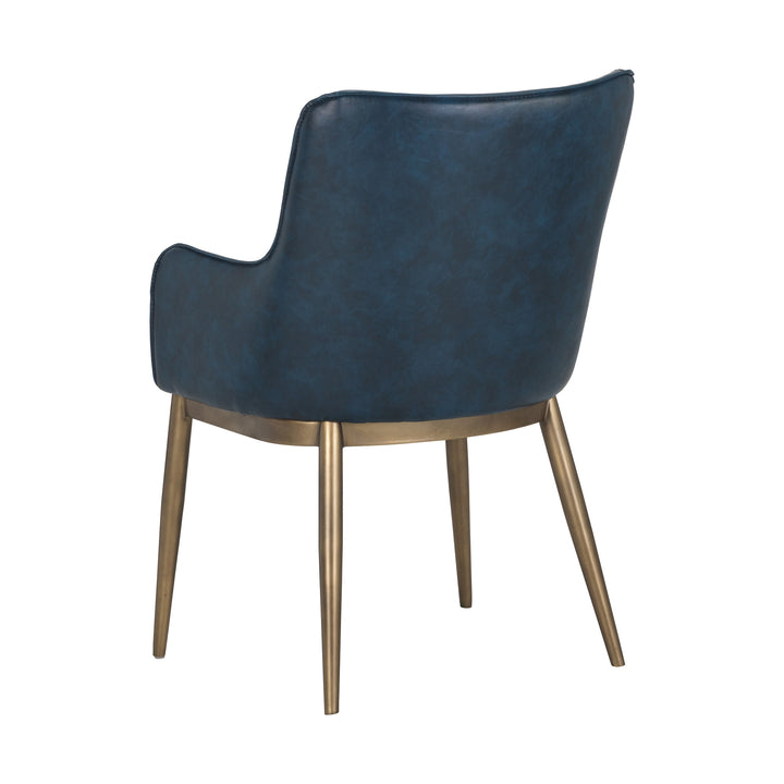 FRANKLIN DINING ARMCHAIR - VINTAGE BLUE - Back View