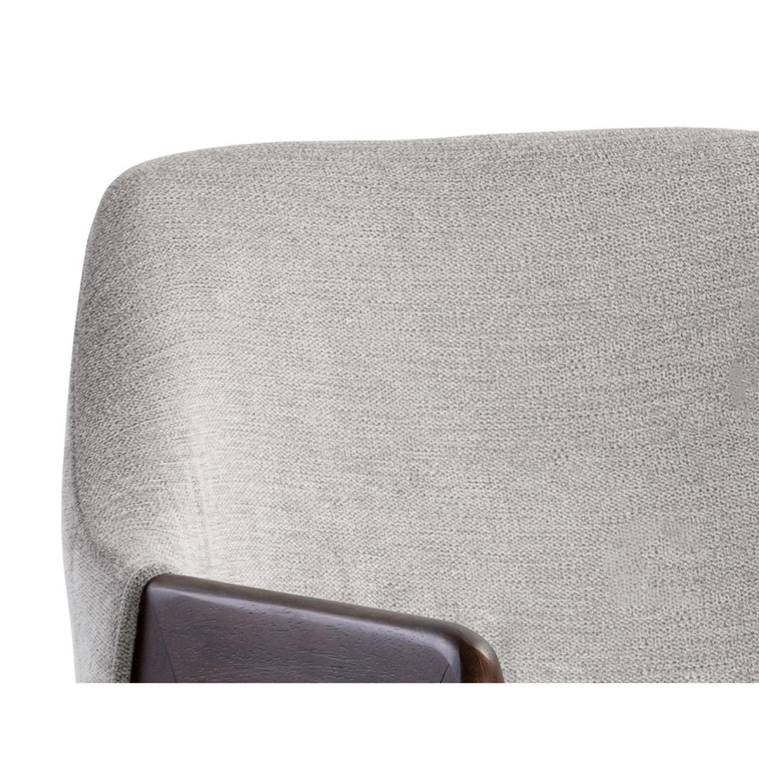 MILTON SMOKE ACACIA DINING ARMCHAIR - POLO CLUB STONE - Closeup View