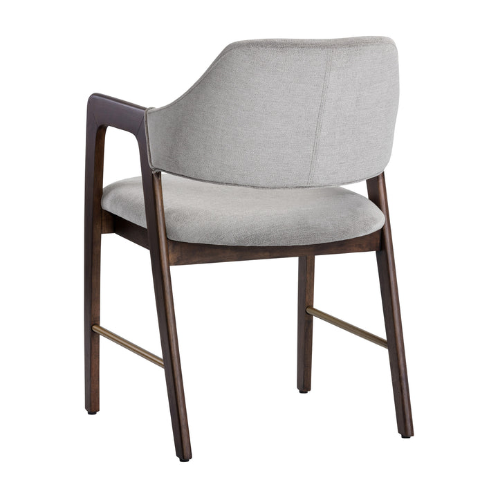 MILTON SMOKE ACACIA DINING ARMCHAIR - POLO CLUB STONE - Back View