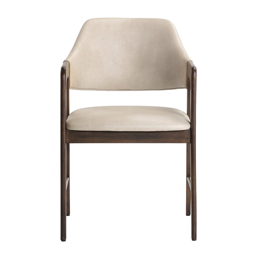 MILTON SMOKE ACACIA DINING ARMCHAIR - BRAVO CREAM - Main View