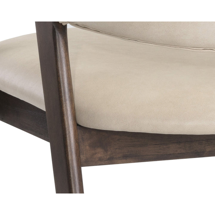 MILTON SMOKE ACACIA DINING ARMCHAIR - BRAVO CREAM - Closeup View