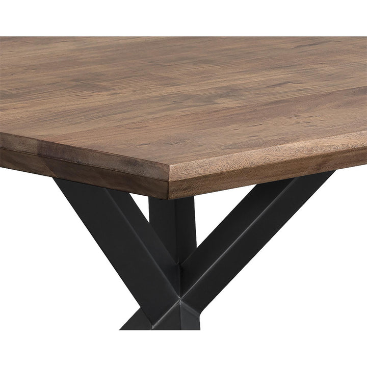 LARK 94" DINING TABLE - BROWN - CLOSE VIEW