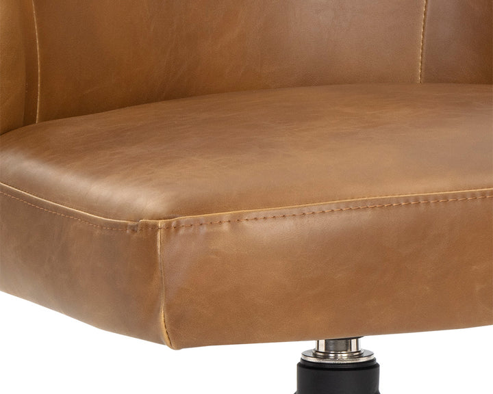 BRETTA SWIVEL DINING CHAIR - TOBACCO TAN - Closeup View