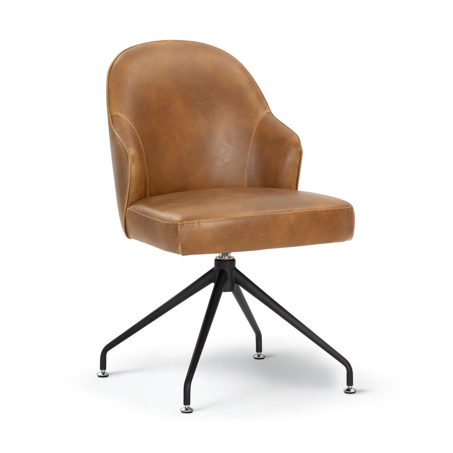 BRETTA SWIVEL DINING CHAIR - TOBACCO TAN - Front View