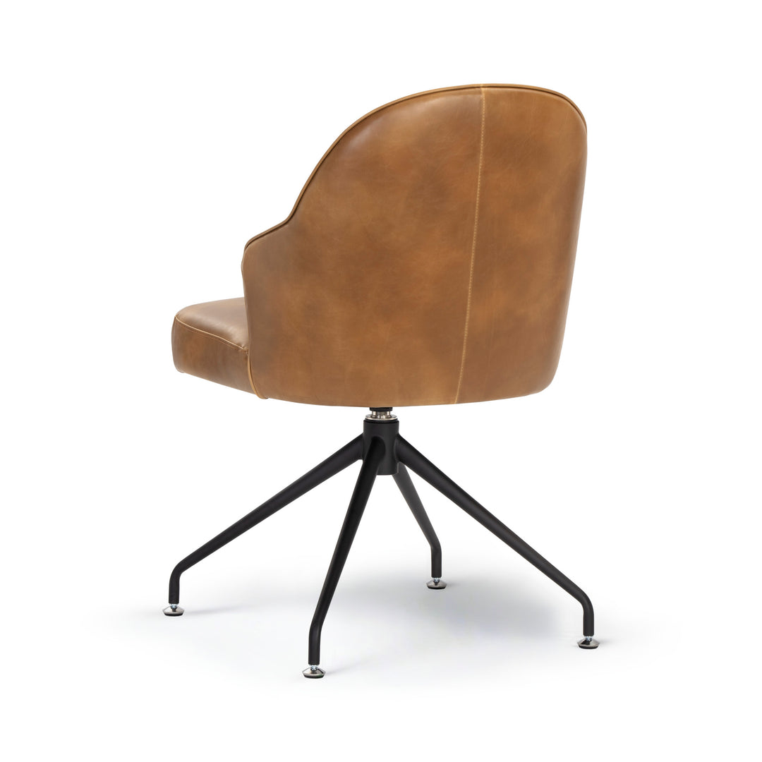 BRETTA SWIVEL DINING CHAIR - TOBACCO TAN - Back View