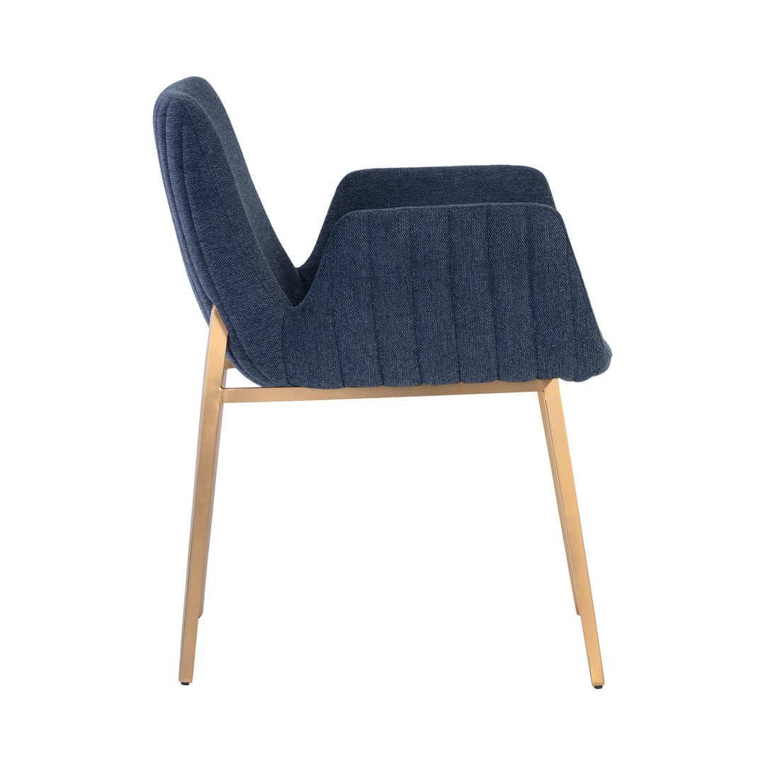 LUCANO DINING ARMCHAIR - BELFAST NAVY - Side View