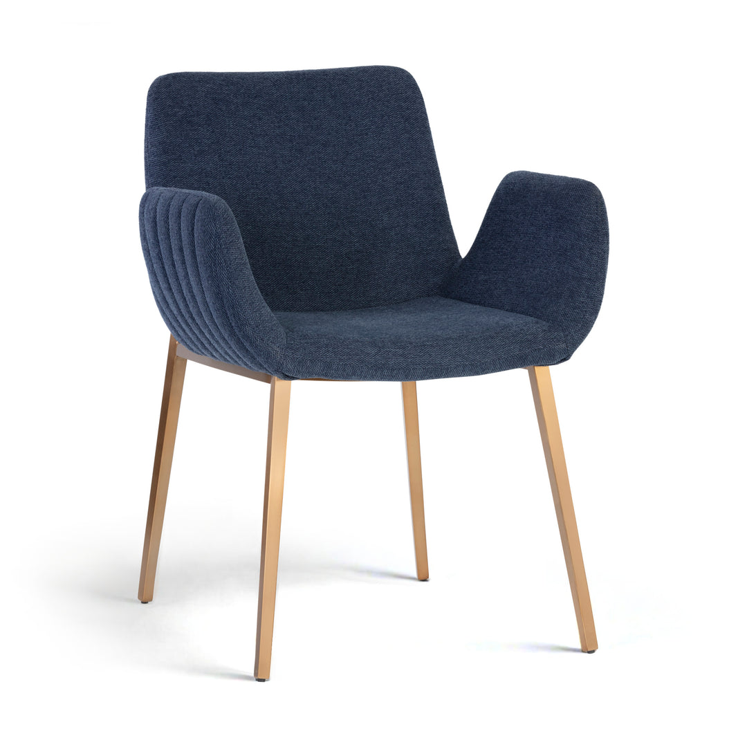 LUCANO DINING ARMCHAIR - BELFAST NAVY - Front View