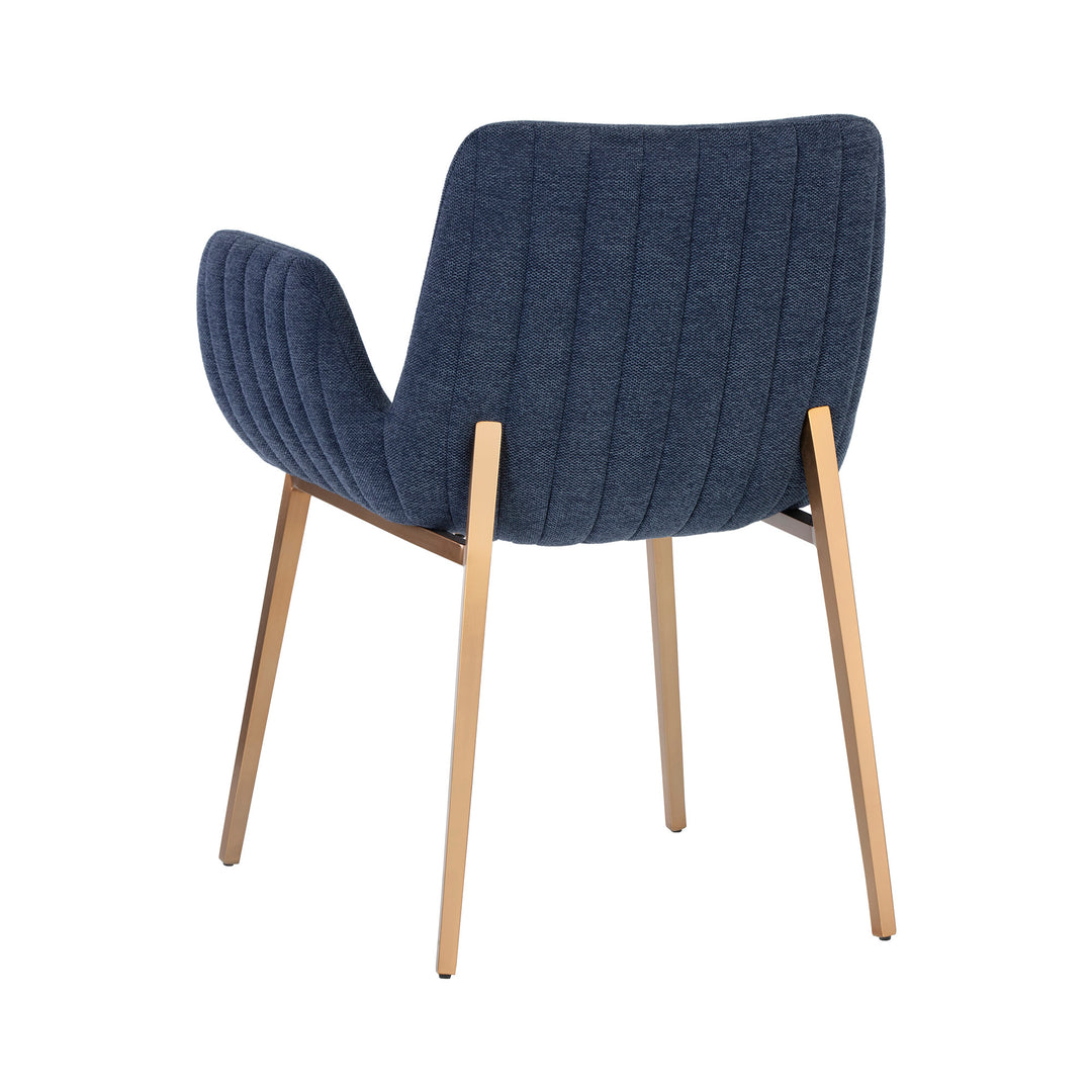 LUCANO DINING ARMCHAIR - BELFAST NAVY - Back View