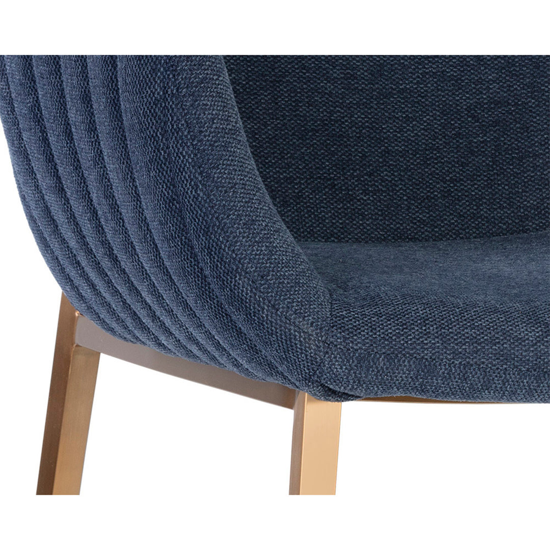 LUCANO DINING ARMCHAIR - BELFAST NAVY - Closeup View