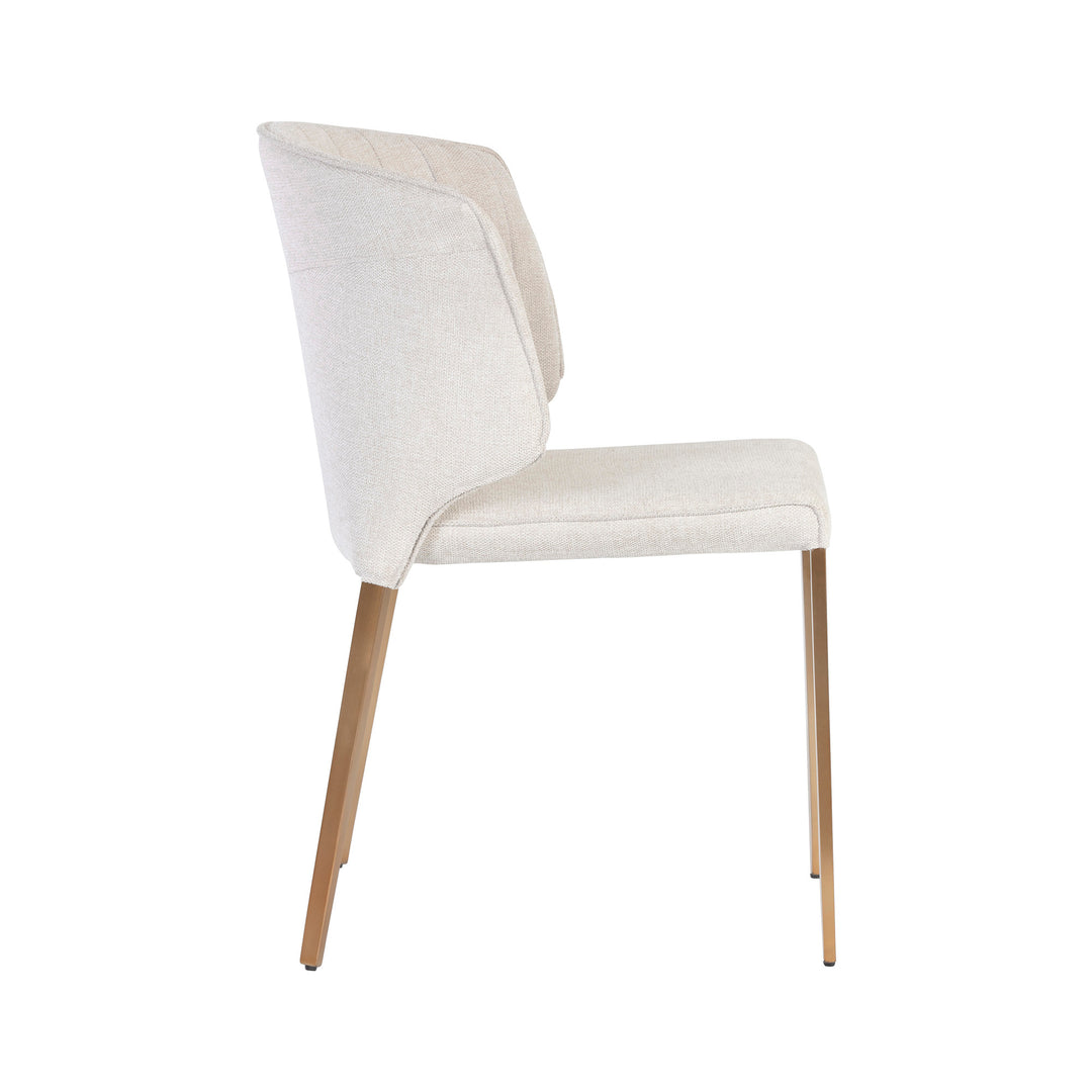 ZAYDEN BELFAST OATMEAL DINING CHAIR - Side View