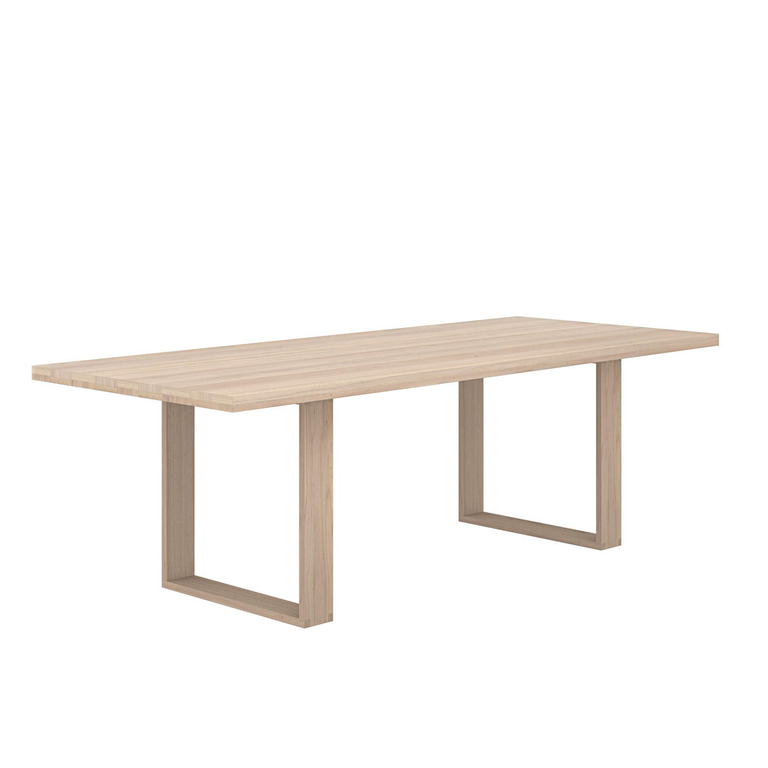 THANUS 94.5" DINING TABLE - LIGHT OAK - SIDE VIEW