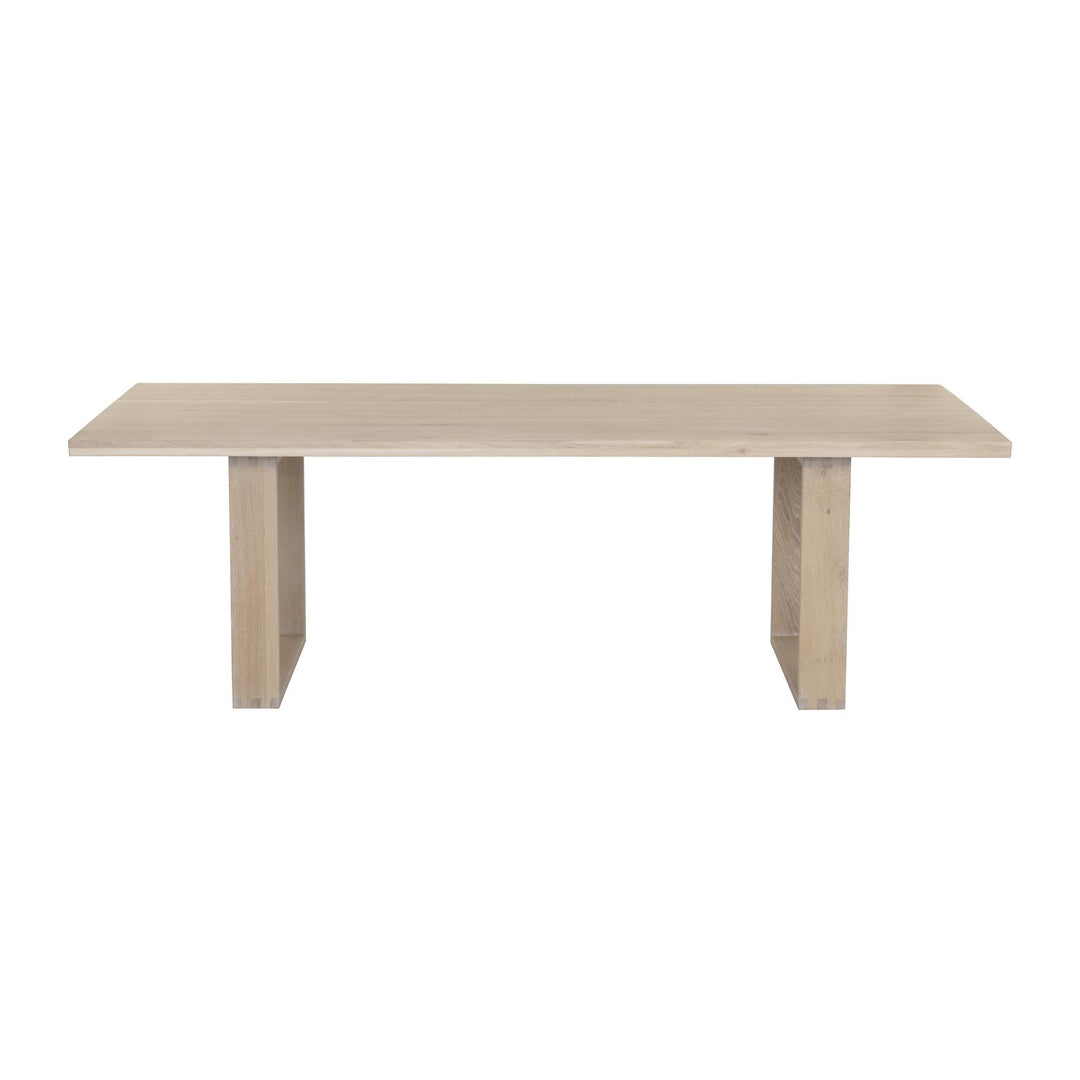 THANUS 94.5" DINING TABLE - LIGHT OAK - FRONT VIEW