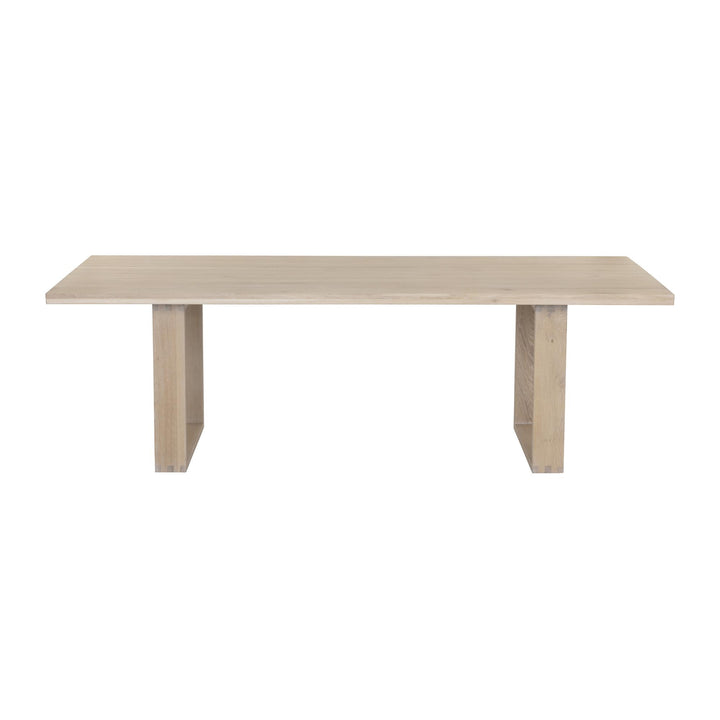 THANUS 94.5" DINING TABLE - LIGHT OAK - FRONT VIEW