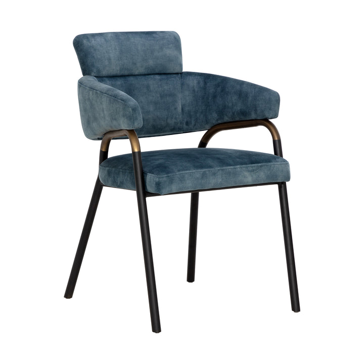 SHARQUI NONO PETROL DINING ARMCHAIR - Front View