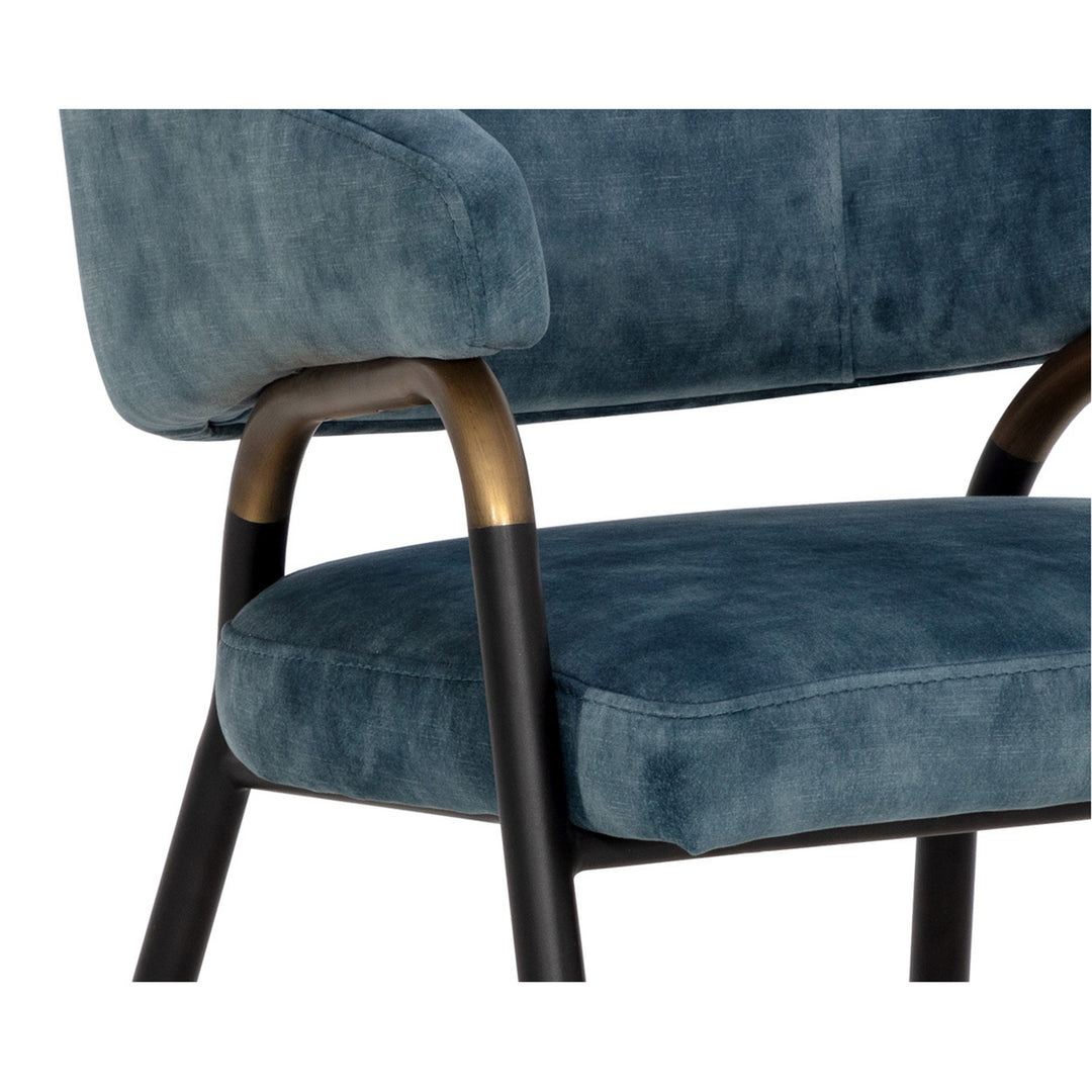 SHARQUI NONO PETROL DINING ARMCHAIR - Closeup View