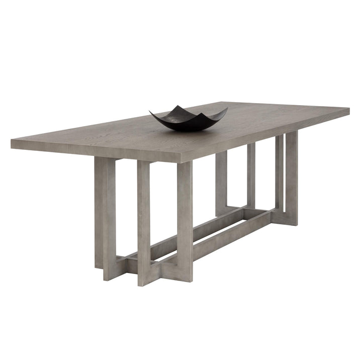 DISERA 96" DINING TABLE - ASH GREY - SIDE VIEW