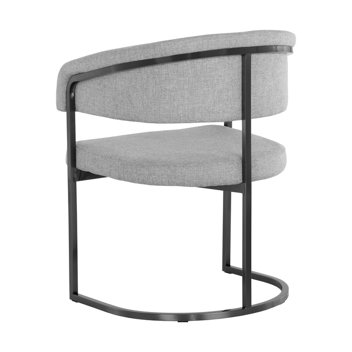 MARRIS GUNMETAL BELFAST HEATHER GREY DINING ARMCHAIR - Back View