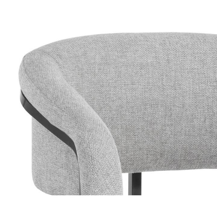 MARRIS GUNMETAL BELFAST HEATHER GREY DINING ARMCHAIR - Closeup View