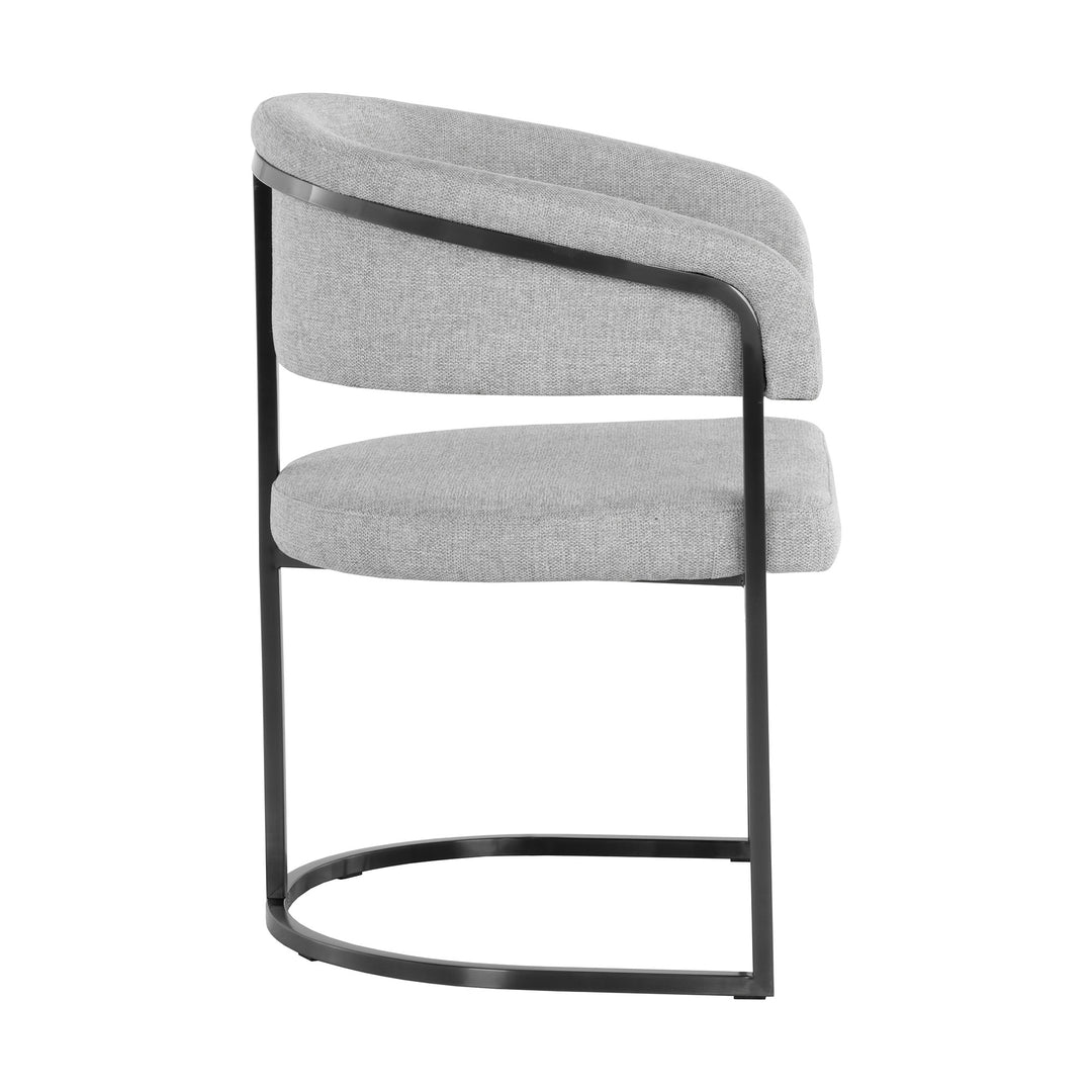 MARRIS GUNMETAL BELFAST HEATHER GREY DINING ARMCHAIR - Side View