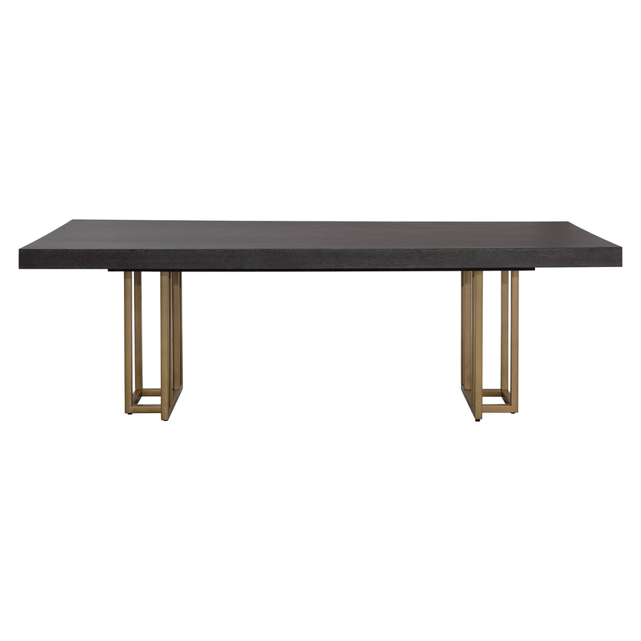 BALDESSARA 94.5" DINING TABLE - BROWN - FRONT VIEW