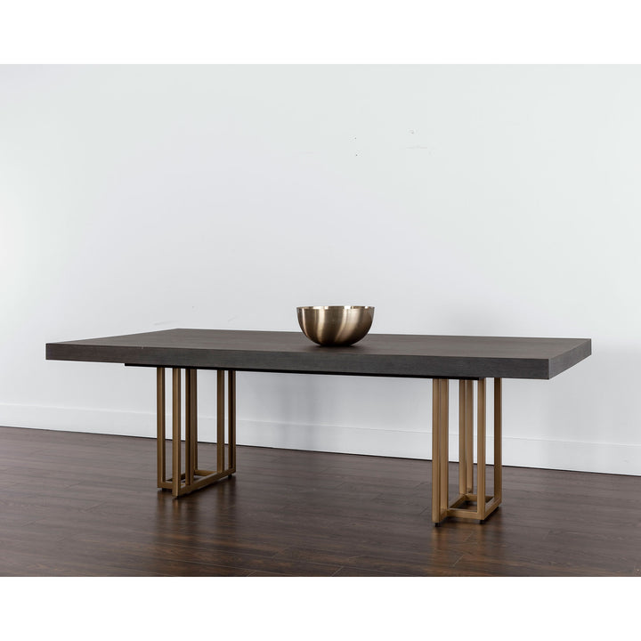 BALDESSARA 94.5" DINING TABLE - BROWN - SHOWCASE VIEW