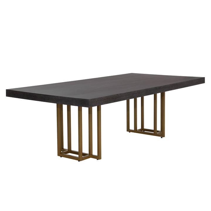 BALDESSARA 94.5" DINING TABLE - BROWN - SIDE VIEW