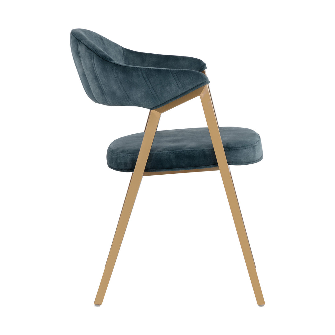 BURGOS DINING ARMCHAIR - NONO PETROL - Side View