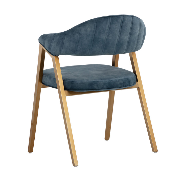 BURGOS DINING ARMCHAIR - NONO PETROL - Back View