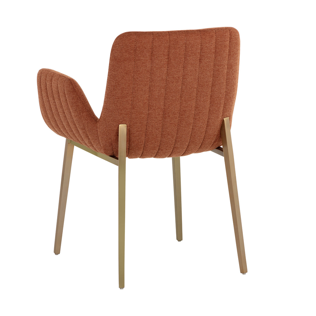 LUCANO DINING ARMCHAIR - BELFAST RUST - Back View