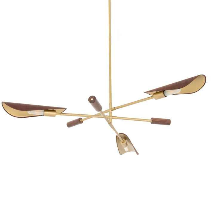 ASTRID BRASS + LEATHER CHANDELIER