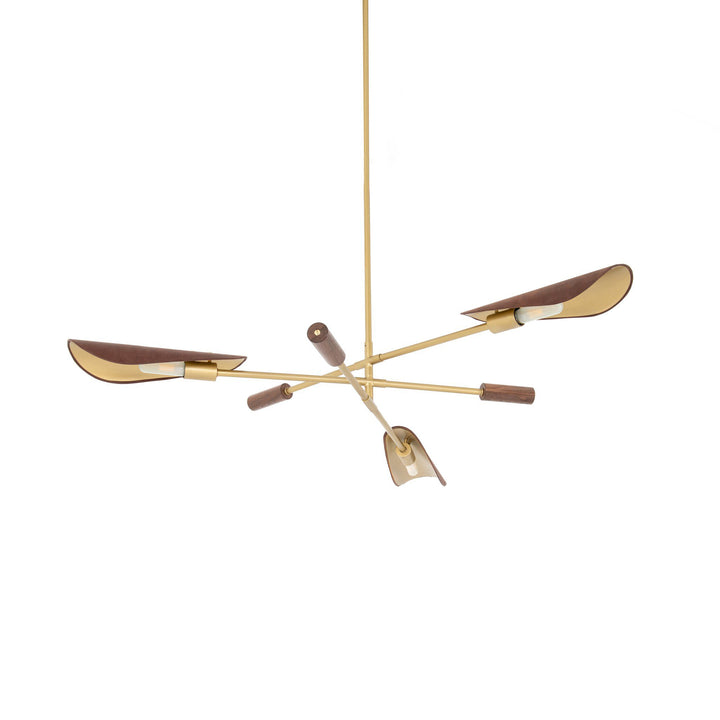 ASTRID BRASS + LEATHER CHANDELIER