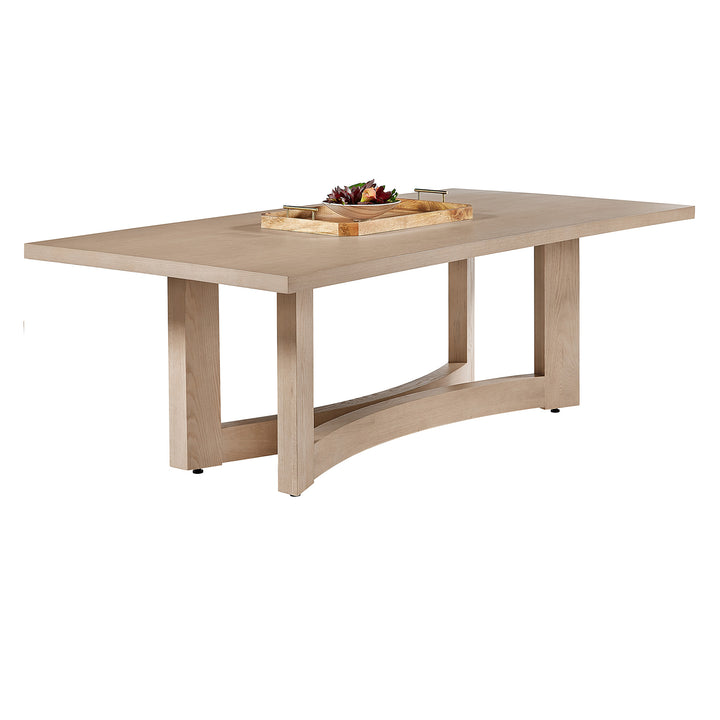 AREZZA 90.5" DINING TABLE - LIGHT WASH - FRONT VIEW