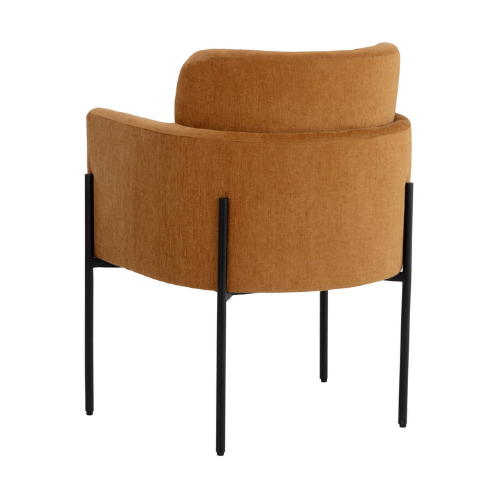 RICHIE DANNY AMBER BLACK DINING ARMCHAIR - Back View