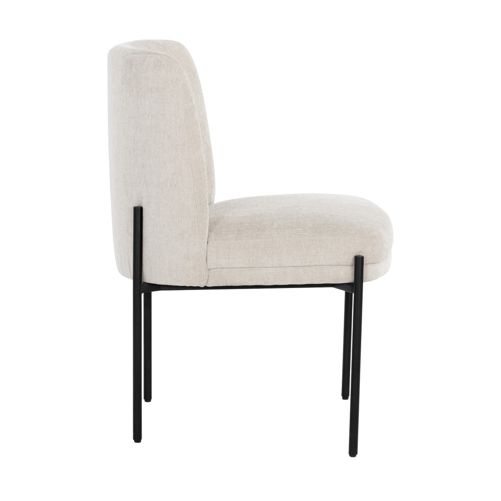 RICHIE DANNY IVORY BLACK DINING CHAIR - Side View