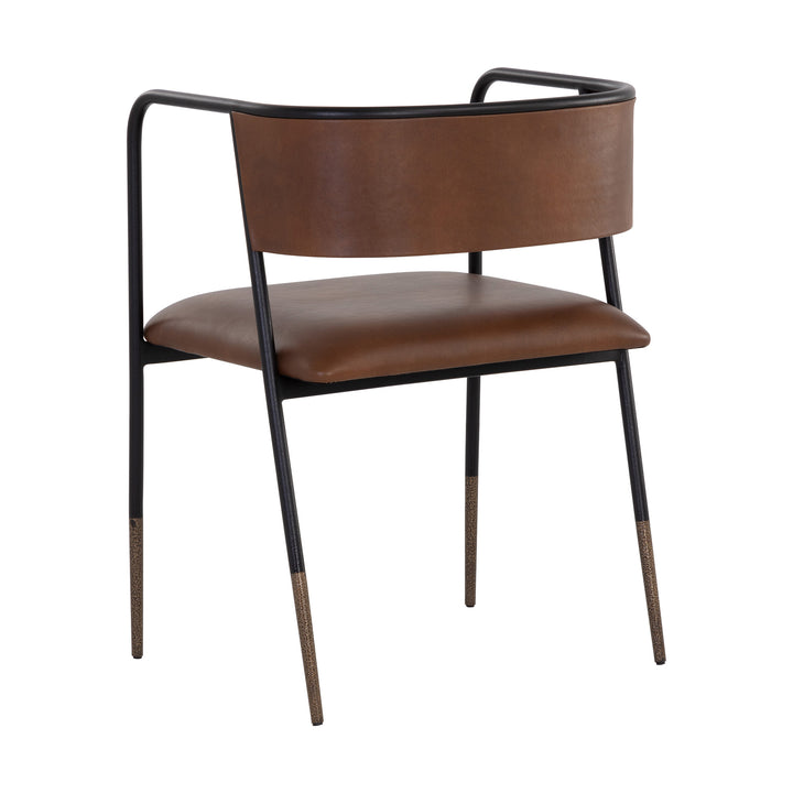 BRENAN DINING ARMCHAIR - BRAVO COGNAC - Back View