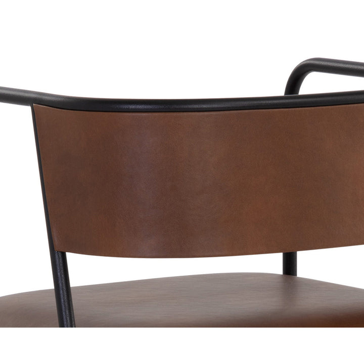 BRENAN DINING ARMCHAIR - BRAVO COGNAC - Closeup View